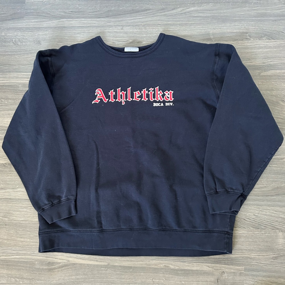 Vintage BOCA Authentic BOCA Athletika Navy Blue and Red Crewneck Sweatshirt